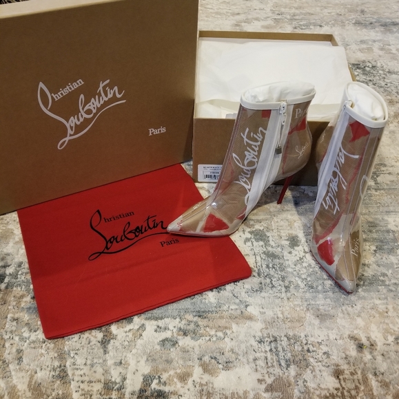 NEW Christian Louboutin So Kate Logo PVC Bootie - Picture 3 of 8